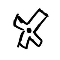 X simbolo scarabocchio mano disegno marcatore stile vettore