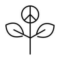 pianta lascia pace disegno dell'icona della linea del giorno dei diritti umani vettore
