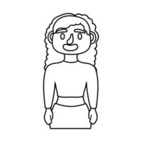 icona di stile della linea del carattere dell'avatar di giovane donna vettore