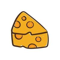 deliziosa icona dello stile di disegno a mano del formaggio vettore
