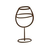 icona di stile della linea di tazza di vino vettore