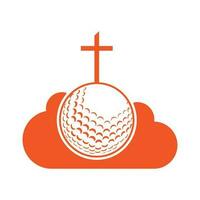 golf palla e cristianesimo attraversare dentro un' forma di nube vettore illustrazione