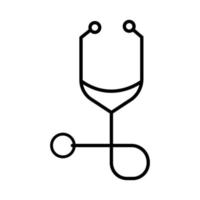 icona di stile della linea medica dello stetoscopio vettore