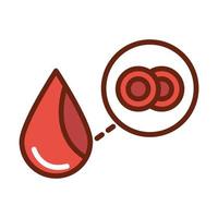 corpo umano cellule del sangue anatomia organo salute linea e icona di riempimento vettore