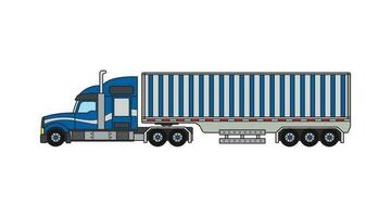 vettore illustrazione mano disegnato colore bambini costruzione frigorifero camion costruzione veicolo clipart