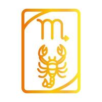 zodiaco scorpione esoterico tarocchi predizione icona stile gradiente carta vettore
