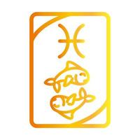 zodiaco pesci esoterico tarocchi predizione icona stile gradiente carta vettore