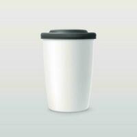 realistico bianca colore vuoto tazza di caffè vettore