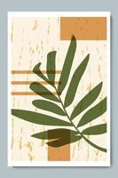 botanical wall art vector poster colorato pianta tropicale minimalista con forma geometrica in oro e texture di sfondo