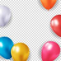 sfondo realistico palloncino 3d per festa, vacanza, compleanno, carta di promozione, poster. illustrazione vettoriale eps10