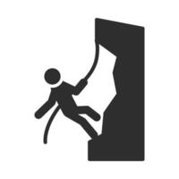 disegno dell'icona silhouette di arrampicata sportiva estrema stile di vita attivo vettore