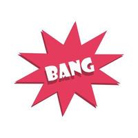 slang bolle bang testo comico su sfondo bianco icona piatta design vettore