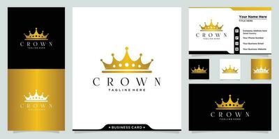 creativo corona concetto logo design modello vettore