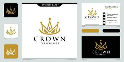 creativo corona concetto logo design modello vettore