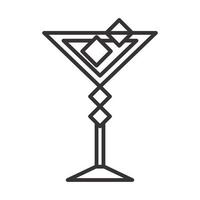 icona cocktail tazza di vetro con cubetti di ghiaccio bevanda liquore alcol rinfrescante design in stile linea vettore