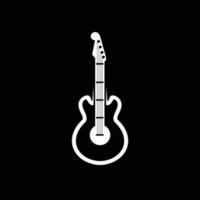 chitarra icona su nero sfondo. vettore illustrazione.