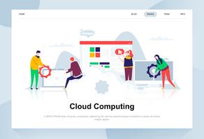Il cloud computing moderno concetto di design piatto vettore