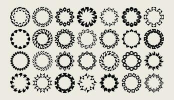 collezione di astratto cerchio telaio icona logo. lusso elemento sole cerchio confine. vettore
