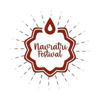 felice navratri indiano durga indiano cultura religiosa celebrazione silhouette stile icona vettore