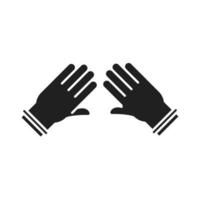 pulizia disinfezione delle mani con protezione dei guanti prevenzione del coronavirus prodotti igienizzanti icona di stile silhouette vettore