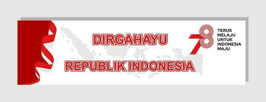 il 78 ° indipendenza giorno di Indonesia bianca rosso vettore illustrazione, Indonesia 78 Indonesia bandiera nastro sfondo