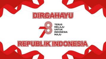 capanna RI ke 78, il 78 ° indipendenza giorno di Indonesia rosso bianca sfondo vettore illustrazione
