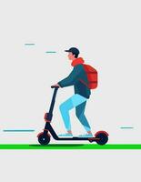 abbraccio eco-friendly mobilità - Esplorare il elegante design e convenienza di un elettrico scooter attraverso Questo travolgente vettore illustrazione. cavalcata in il futuro con sostenibile mezzi di trasporto