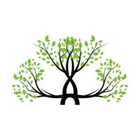 Bonsai albero logo. semplice minimalista silhouette disegno, pianta vettore, icona illustrazione elemento vettore