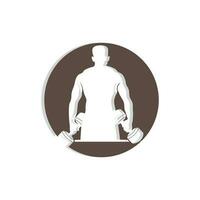 Palestra logo, fitness Salute vettore, muscolo allenarsi silhouette disegno, fitness club vettore