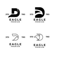 d aquila lettera impostato collezione logo icona design illustrazione vettore