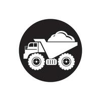 cumulo di rifiuti camion icona.vettore illustrazione logo design. vettore