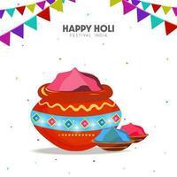 illustrazione di contento holi colorato sfondo per Festival di colori celebrazione vettore