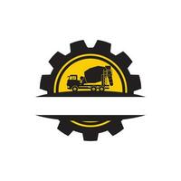 calcestruzzo miscelatore camion costruzione logo vettore modello