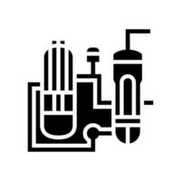 pressurizzato acqua reattore nucleare energia glifo icona vettore illustrazione