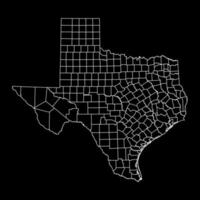 Texas stato carta geografica con contee. vettore illustrazione.