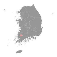 gwangju carta geografica, metropolitano città di Sud Corea. vettore illustrazione.