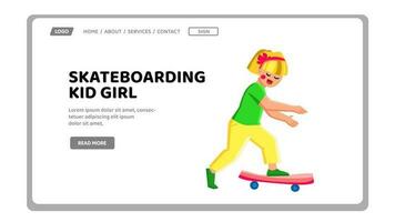 infanzia andare con lo skateboard ragazzo ragazza vettore