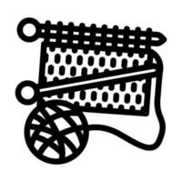 mestiere maglieria lana linea icona vettore illustrazione