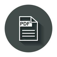 PDF Scarica vettore icona. semplice piatto pittogramma per attività commerciale, marketing, Internet concetto. vettore illustrazione con lungo ombra.