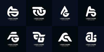 collezione lettera ag o ga monogramma logo design vettore