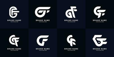 collezione lettera gf o fg monogramma logo design vettore