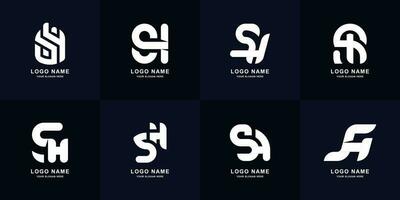 collezione lettera sh o hs monogramma logo design vettore