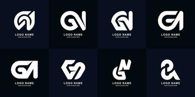 collezione lettera gn o ng monogramma logo design vettore