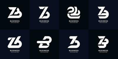 collezione lettera zb o bz monogramma logo design vettore