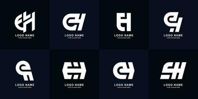 collezione lettera eh o lui monogramma logo design vettore