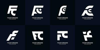 collezione lettera fc o cfr monogramma logo design vettore