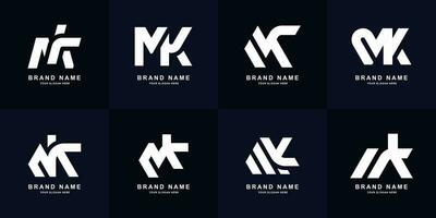 collezione lettera mk o km monogramma logo design vettore