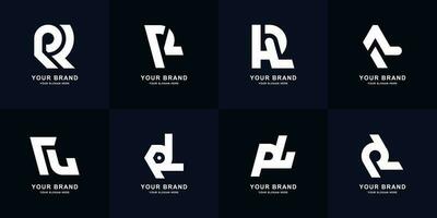 collezione lettera rl o lr monogramma logo design vettore