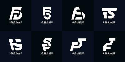 collezione lettera fs o sf monogramma logo design vettore