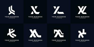 collezione lettera xl o lx monogramma logo design vettore